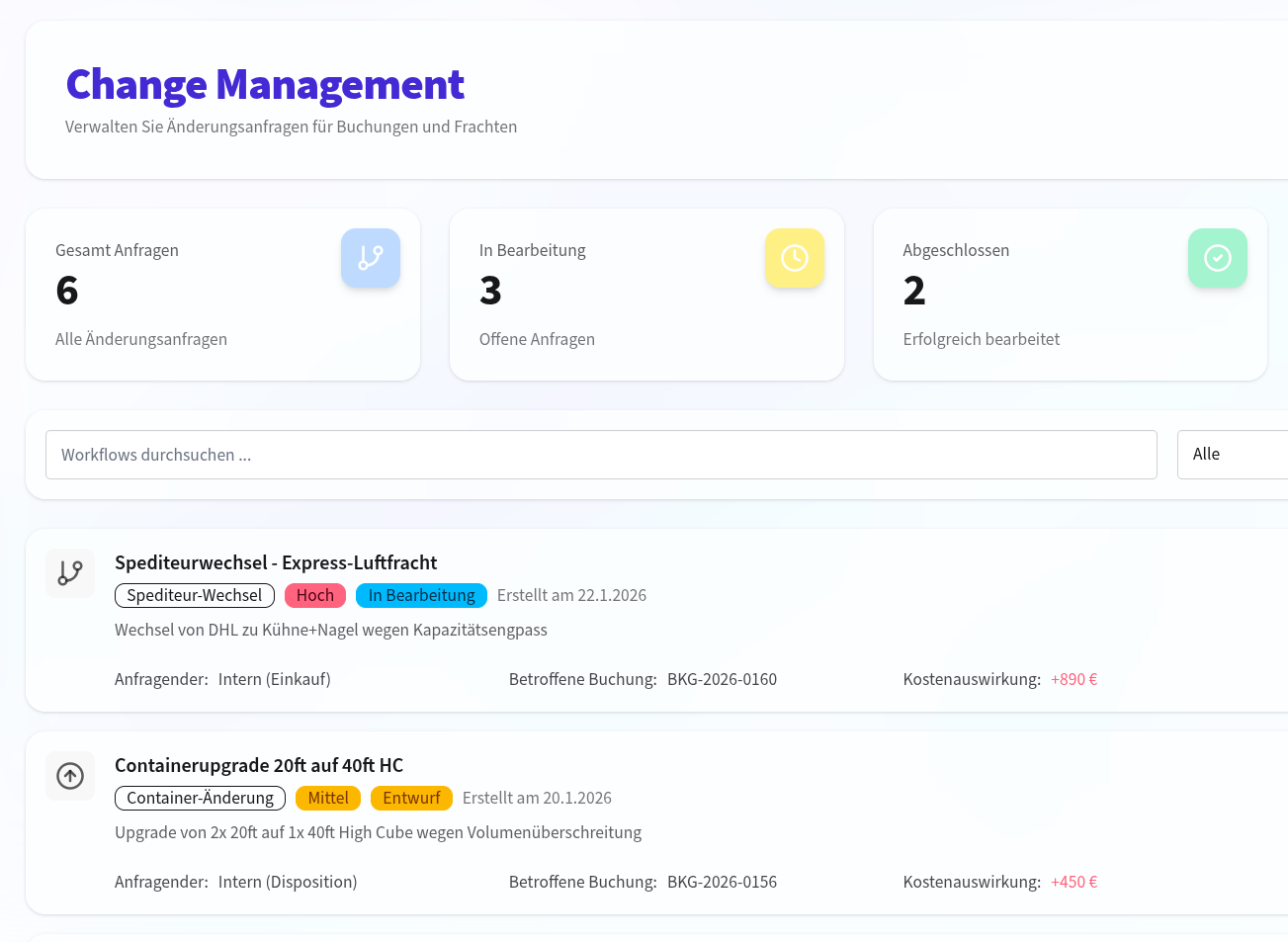 Change-Management Dashboard
